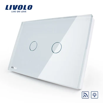 

US/AU Smart Switch Livolo, Ivory White Crystal Glass Panel,VL-C302DR-81,110~250V/50~60Hz Wireless Dimmer Remote Light switch