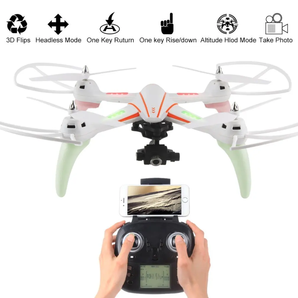 

WLtoys Q696E 2.4G 6-Axis Gyro Wifi 720P HD Camera RC Quadcopter Drone with One-Key-Return Set Height Drone RTF