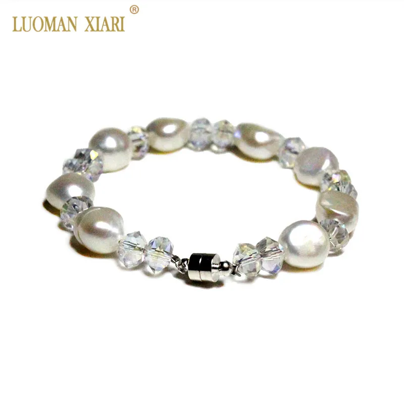 Wholesale 100% Natural White Freshwater Pearl Bracelets Bangles For Women with Wheel Crystal Beads Magnet Jewelry Gift 18.5-19cm
Wholesale 100% Natural White Freshwater Pearl Bracelets Bangles For Women with Wheel Crystal Beads Magnet Jewelry Gift 18.5-19cm