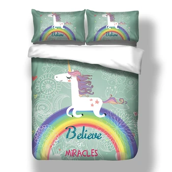 Rainbow unicorn printed Cartoon Bedding Set with pillowcases Twin Full Queen King Size girl bed linens set boy duvet cover
Rainbow unicorn printed Cartoon Bedding Set with pillowcases Twin Full Queen King Size girl bed linens set boy duvet cover