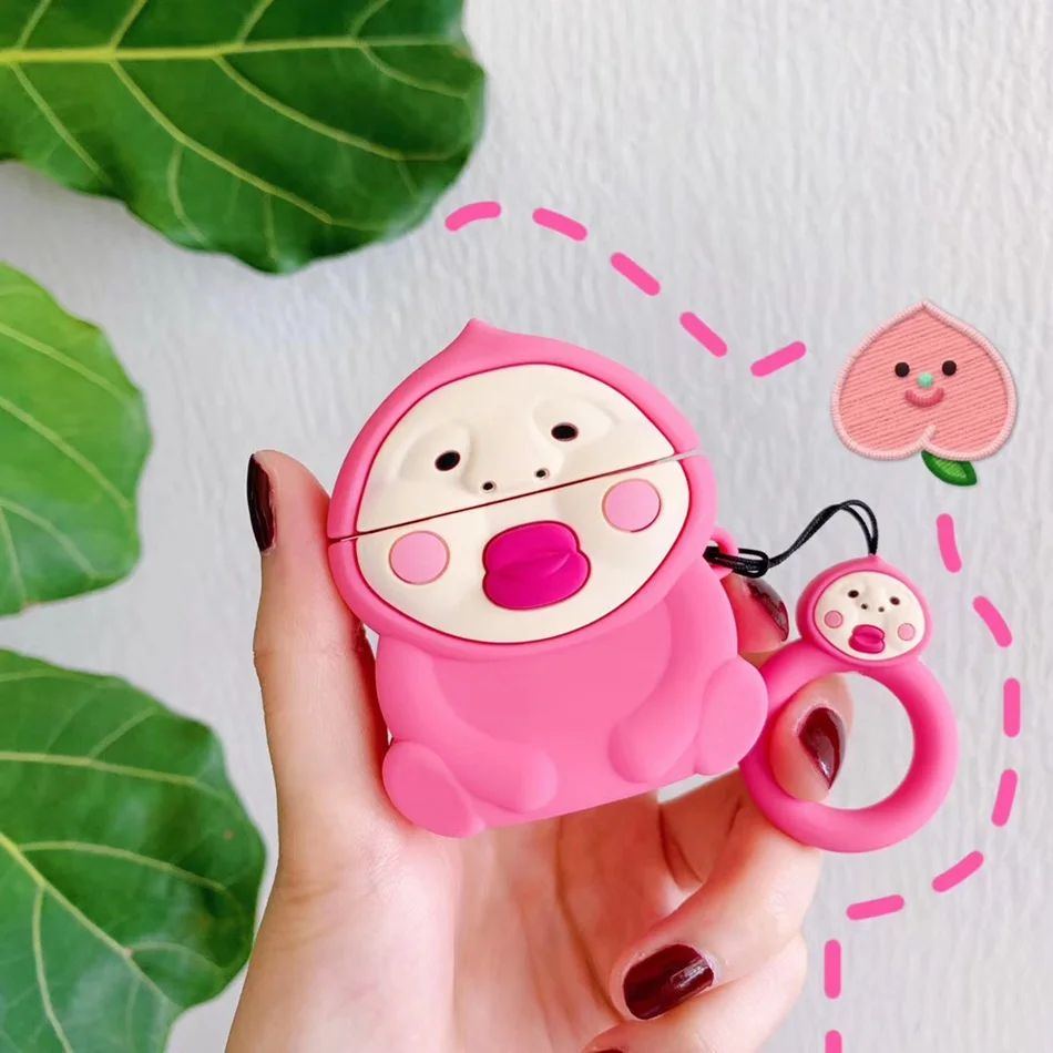 For AirPods 1/2 Case Cute Cartoon Ugly Peach Earphone Case For Apple Airpods 2 Cover Soft Protect Fundas with Finger Ring Strap
For AirPods 1/2 Case Cute Cartoon Ugly Peach Earphone Case For Apple Airpods 2 Cover Soft Protect Fundas with Finger Ring Strap