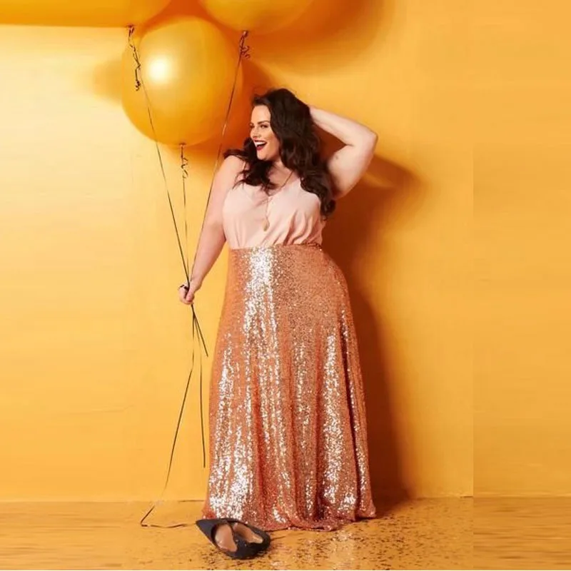 Plus Size Long Sequins Skirt Champagne Gold Shining Sequined Maxi Skirt for Women Custom Made Any Size Formal Party Gown
Plus Size Long Sequins Skirt Champagne Gold Shining Sequined Maxi Skirt for Women Custom Made Any Size Formal Party Gown