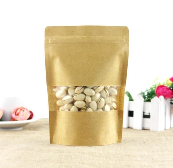 100PCS 9*14cm stand up Kraft paper compound bag with window ziplock bag-dry food/tea packing sack reclosable, bean pouch
100PCS 9*14cm stand up Kraft paper compound bag with window ziplock bag-dry food/tea packing sack reclosable, bean pouch