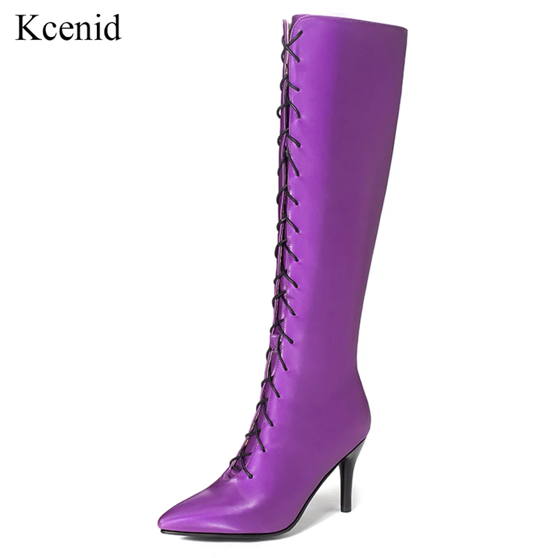 Kcenid Sexy party boots fashion cross-tied satin PU shoes women knee high boots pointed toe high heels winter high boots botas
Kcenid Sexy party boots fashion cross-tied satin PU shoes women knee high boots pointed toe high heels winter high boots botas