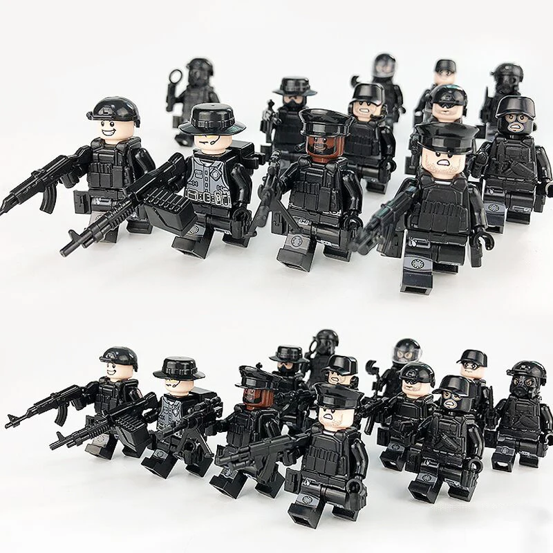 12pcs/set Blocks Military SWAT Teams Figure Set City Police Weapon Model Building Blocks kits Brick Toys for Children Kids
12pcs/set Blocks Military SWAT Teams Figure Set City Police Weapon Model Building Blocks kits Brick Toys for Children Kids