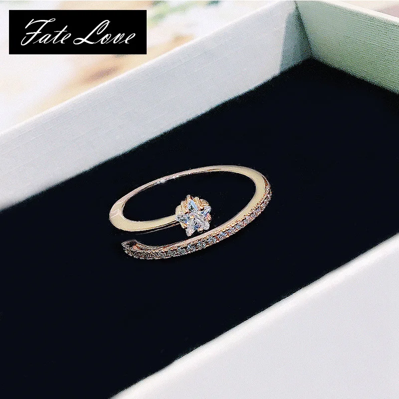 Anti-allergy Simple Rose Gold Rings For Women Adjustable Stars Ladies Crystal Rings Valentine's Day Fashion Rings Accessories
Anti-allergy Simple Rose Gold Rings For Women Adjustable Stars Ladies Crystal Rings Valentine's Day Fashion Rings Accessories
