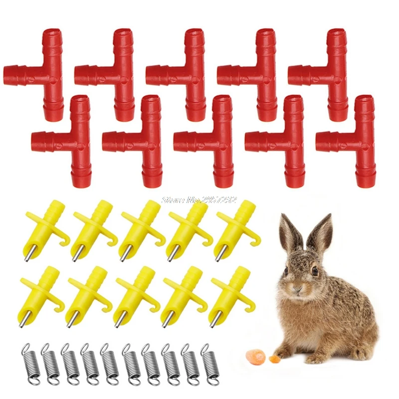 Lot of 10 sets Nipple Drinkers Water Waterer For Rabbit Bunny Mouse Rabbit