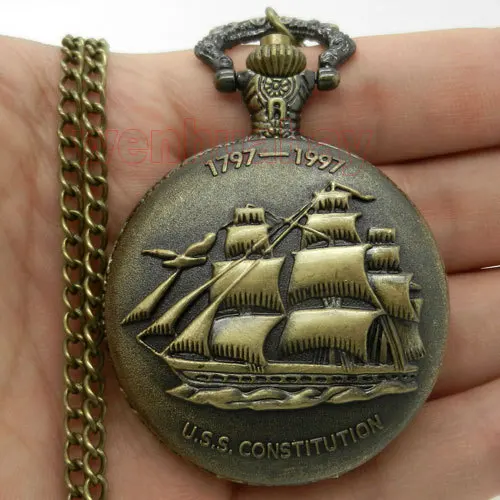 Vintage Steampunk Antique Bronze Sailing Canvas Boat Ship Necklace Chain Quartz Pendant Pocket Watch Gift P77
Vintage Steampunk Antique Bronze Sailing Canvas Boat Ship Necklace Chain Quartz Pendant Pocket Watch Gift P77