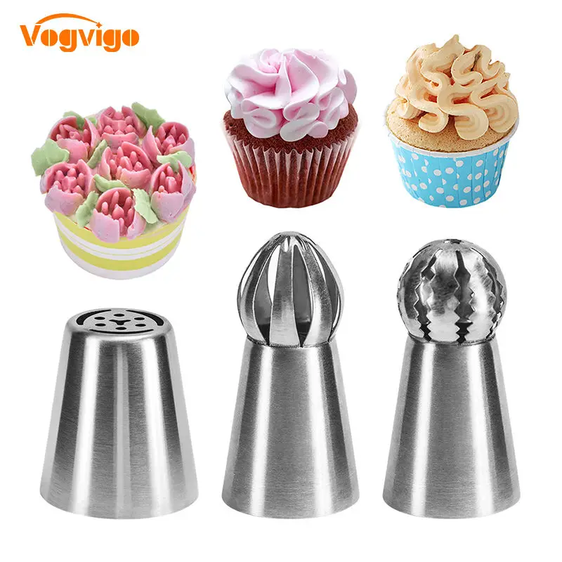 VOGVIGO 3PCS Confectionery Nozzles 304 Stainless Steel DIY Russian Icing Nozzles Tips Cake Decorating Tools Pastry Cream Nozzles
VOGVIGO 3PCS Confectionery Nozzles 304 Stainless Steel DIY Russian Icing Nozzles Tips Cake Decorating Tools Pastry Cream Nozzles