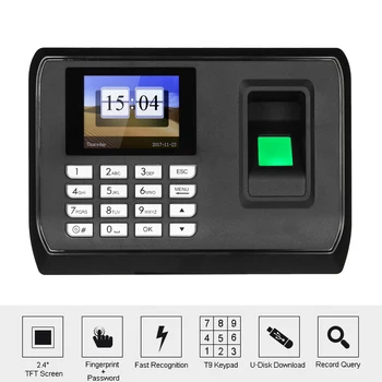 Biometric Fingerprint Password Attendance Machine Employee Checking-in Recorder DC 5V Time Attendance Clock 2.4" TFT LCD Screen
Biometric Fingerprint Password Attendance Machine Employee Checking-in Recorder DC 5V Time Attendance Clock 2.4" TFT LCD Screen