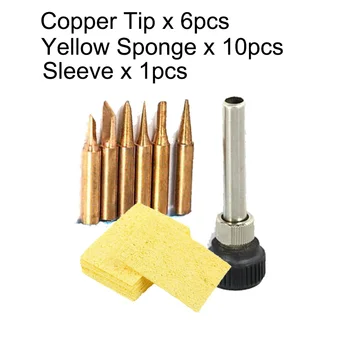 Yellow Sponge+Sleeve+6pcs K /Sk/IS/B/I/1C/2C 3C /4C /3.2D/2.4D/1.6D/1.2D/0.8D 900M-T Pure Copper Soldering Tip Sting for hakko
Yellow Sponge+Sleeve+6pcs K /Sk/IS/B/I/1C/2C 3C /4C /3.2D/2.4D/1.6D/1.2D/0.8D 900M-T Pure Copper Soldering Tip Sting for hakko
