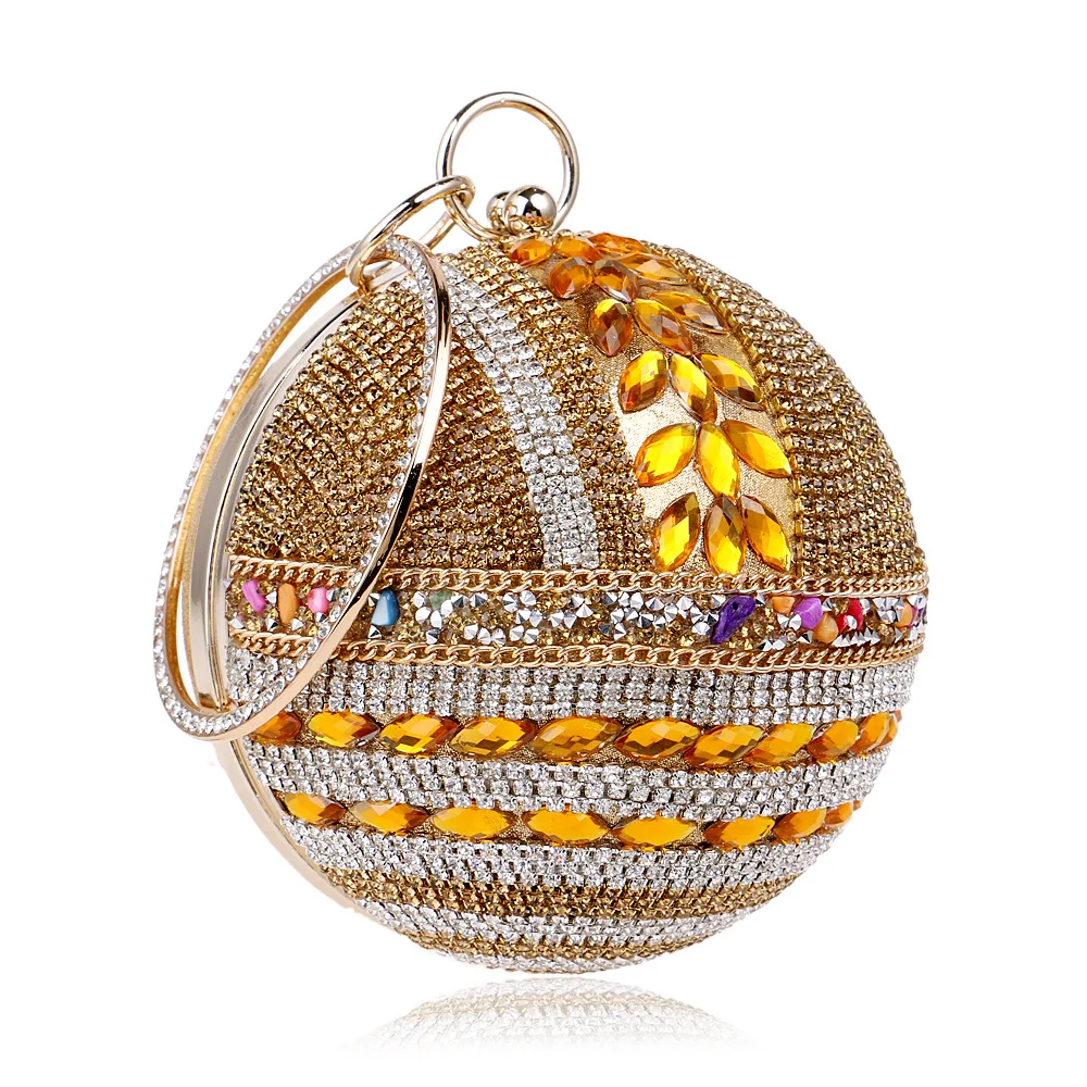 Elegant Ladies Evening Clutch Bag with Chain Diamond Crystal Roung Ball Shoulder Bag Women'S Handbags Purse Wallets for Wedding
Elegant Ladies Evening Clutch Bag with Chain Diamond Crystal Roung Ball Shoulder Bag Women'S Handbags Purse Wallets for Wedding