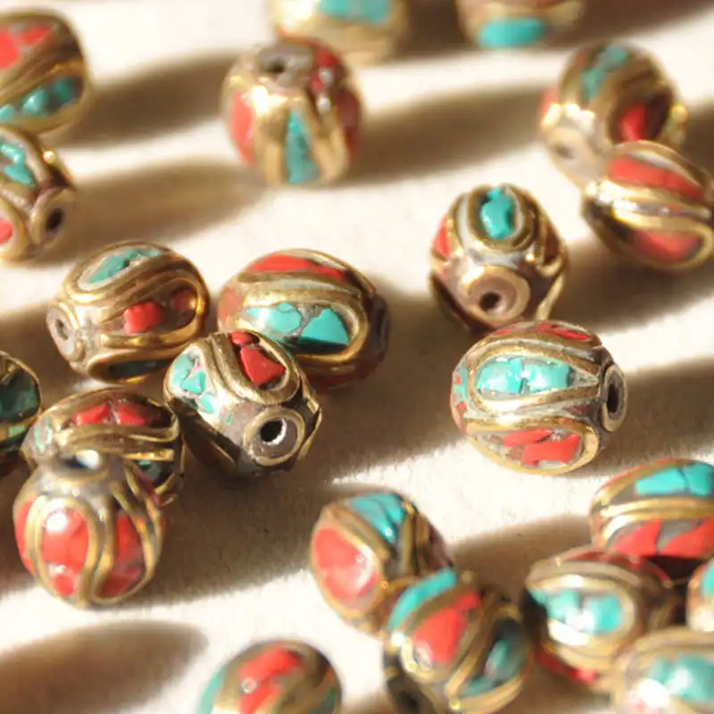 10PCS Nepal Handmade Loose Round Beads Inlay Colorful Stone for DIY Jewelry Accessories
10PCS Nepal Handmade Loose Round Beads Inlay Colorful Stone for DIY Jewelry Accessories