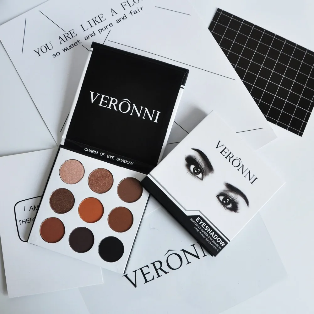 VERONNI Long Lasting Matte Eyeshadow Palette 9 Colors Full Size Bronzer Pressed Powder new in box DHL 120pcs/lot makeup
VERONNI Long Lasting Matte Eyeshadow Palette 9 Colors Full Size Bronzer Pressed Powder new in box DHL 120pcs/lot makeup