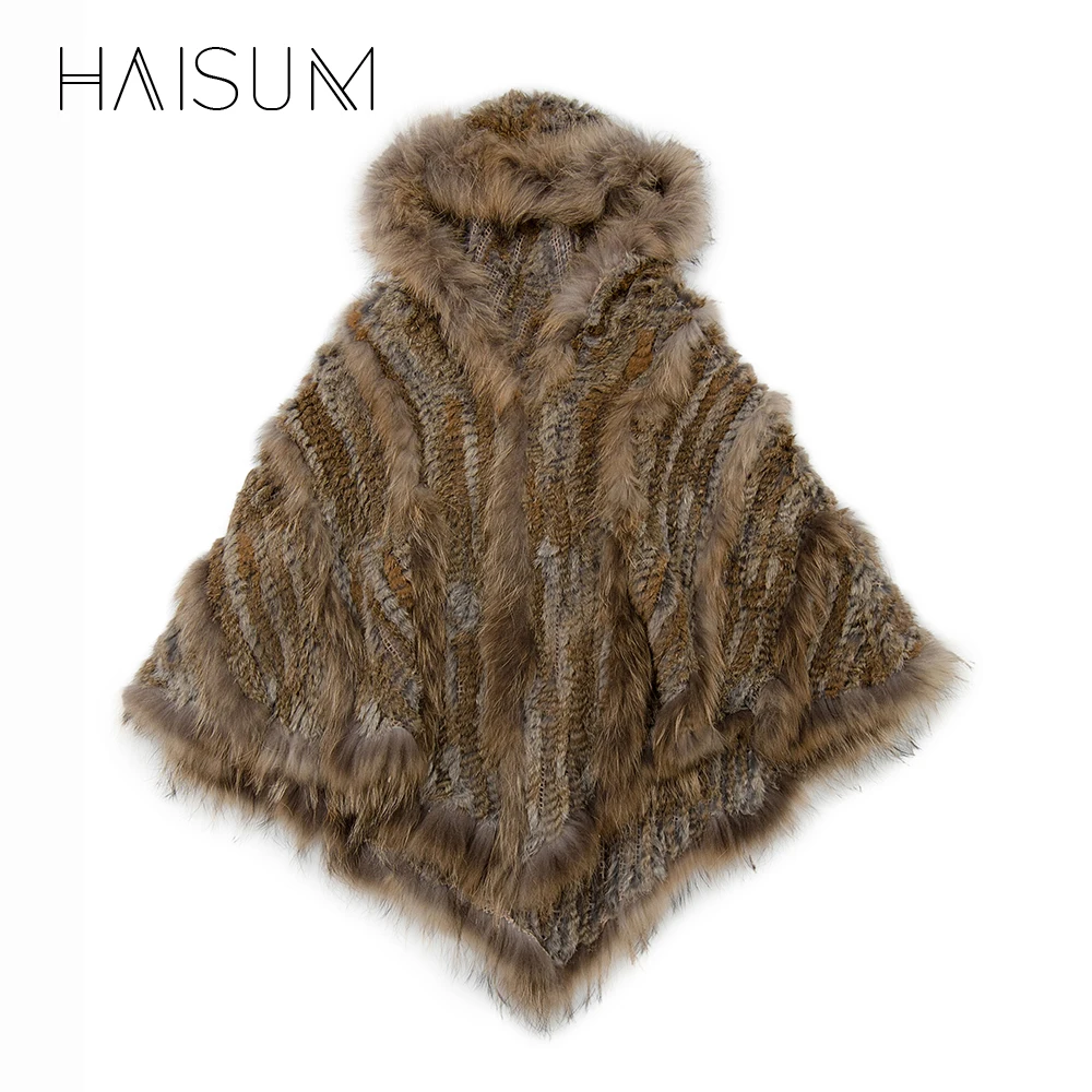 Haisum Real Knitted rabbit & raccoon Fur Shawl poncho stole shrug cape robe tippet wrap women's winter warm coat/outwear CS130
Haisum Real Knitted rabbit & raccoon Fur Shawl poncho stole shrug cape robe tippet wrap women's winter warm coat/outwear CS130