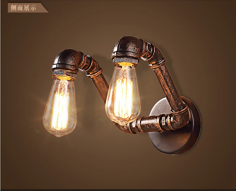 LOFT Vintage wall lamp 2 blubs pipe iron Wrought pendant warehouse light Restaurant shop living room decorated ~~no blubs
LOFT Vintage wall lamp 2 blubs pipe iron Wrought pendant warehouse light Restaurant shop living room decorated ~~no blubs