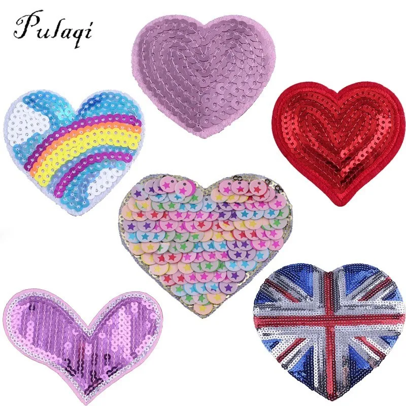 Pulaqi Red Love Heart Sequined Patches Rainbow Heart Iron on Appliqued DIY Sewing Stickers Garment Jeans Backpack Shoes Decor H
Pulaqi Red Love Heart Sequined Patches Rainbow Heart Iron on Appliqued DIY Sewing Stickers Garment Jeans Backpack Shoes Decor H