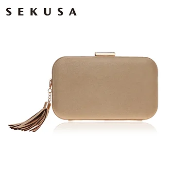 SEKUSA Tassel Fashion Women Evening Bags Velvet Soft Material Mixed Color Small Clutch Purse Shoulder Chain Party Wedding Bag
SEKUSA Tassel Fashion Women Evening Bags Velvet Soft Material Mixed Color Small Clutch Purse Shoulder Chain Party Wedding Bag
