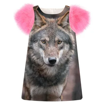 Girls Dress fashion printing wolf Spring/Autumn faux fur sleeve girls dress Toddler Kids Dresses Children Clothing
Girls Dress fashion printing wolf Spring/Autumn faux fur sleeve girls dress Toddler Kids Dresses Children Clothing