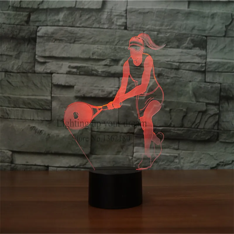 New Arrival 3D Visual Table Lamp Tennis Female Player Night Lamp Color Changing Touch Atmosphere Desk Light as Bedside Lamp Sale
New Arrival 3D Visual Table Lamp Tennis Female Player Night Lamp Color Changing Touch Atmosphere Desk Light as Bedside Lamp Sale