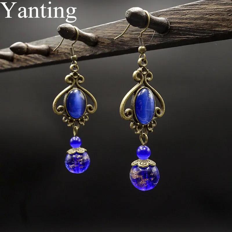 Yanting Ethnic Glass Glazed Dangle Earrings For Women Vintage Copper Alloy Flower Earings Fashion Jewelry Female Brincos 0324
Yanting Ethnic Glass Glazed Dangle Earrings For Women Vintage Copper Alloy Flower Earings Fashion Jewelry Female Brincos 0324