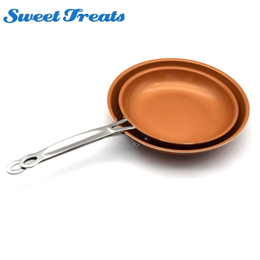 Sweettreats 1 set 8+10 inch Non-stick Copper Frying Pan with Ceramic Coating and Induction cooking,Oven & Dishwasher safe
Sweettreats 1 set 8+10 inch Non-stick Copper Frying Pan with Ceramic Coating and Induction cooking,Oven & Dishwasher safe