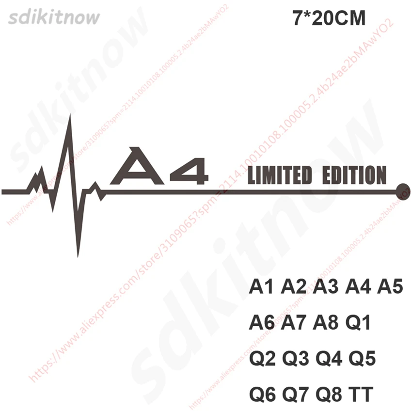 1pc heart Custom Limited Edition Car Sticker Window Decal Styling For Audi A3 A4L A5 A6L A7 A8 Q3 Q5 Q7 S3 S4 S5 S6 S7 S8 TT
1pc heart Custom Limited Edition Car Sticker Window Decal Styling For Audi A3 A4L A5 A6L A7 A8 Q3 Q5 Q7 S3 S4 S5 S6 S7 S8 TT