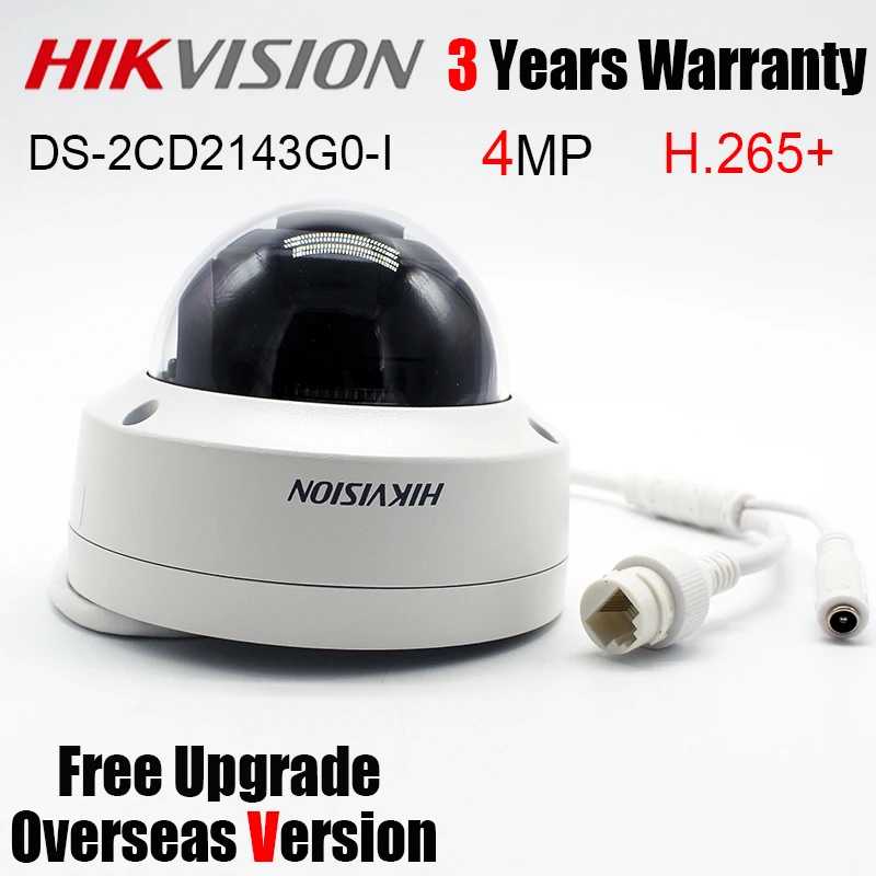 HIkvision DS-2CD2143G0-I 4MP IR Fixed Dome Network Camera POE H.265+ IP67 SD Card Slot IR 30m Replace DS-2CD2142FWD-I IP Camera
HIkvision DS-2CD2143G0-I 4MP IR Fixed Dome Network Camera POE H.265+ IP67 SD Card Slot IR 30m Replace DS-2CD2142FWD-I IP Camera