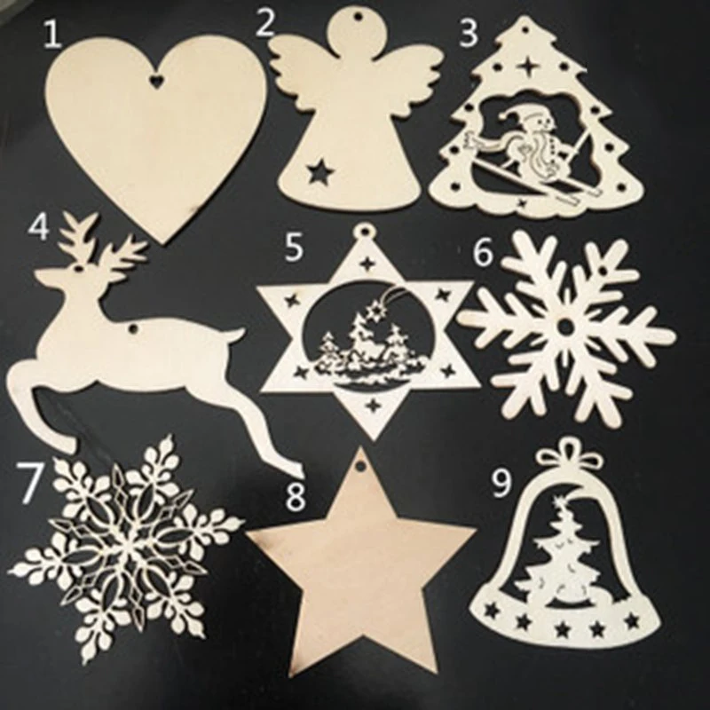 18 Designs 5pcs/lot Christmas Wooden Decoration Crafts Hollow Wood Slices Wall Hanging Tree Hanging Christmas Tree Ornament
18 Designs 5pcs/lot Christmas Wooden Decoration Crafts Hollow Wood Slices Wall Hanging Tree Hanging Christmas Tree Ornament