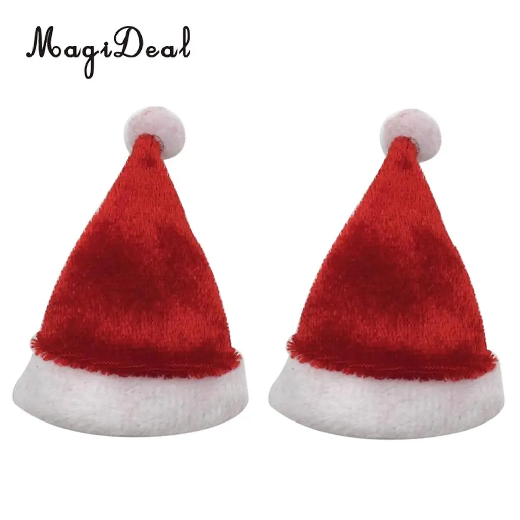 MagiDeal 2pcs 1/6 Scale Christmas Hat Santa Claus Cap for 12inch Action Figure Doll Toy Accessory