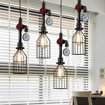 Loft Industrial Iron Water Pipe Steam Punk Vintage Pendant Lamp Cord E27 LED Pendant Lights For Bedroom Bar Restaurant Kitchen 
Loft Industrial Iron Water Pipe Steam Punk Vintage Pendant Lamp Cord E27 LED Pendant Lights For Bedroom Bar Restaurant Kitchen