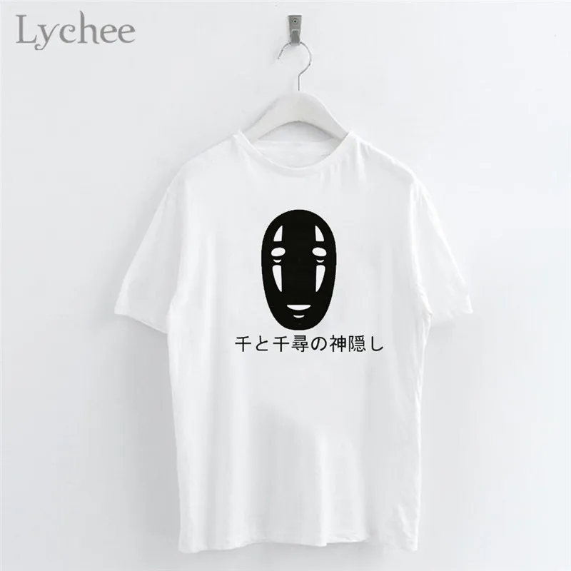 Lychee Harajuku Anime Spirited Away Print Female White T-shirt O-Neck Short Sleeve T-Shirts Women Simple Casual Top Tee
Lychee Harajuku Anime Spirited Away Print Female White T-shirt O-Neck Short Sleeve T-Shirts Women Simple Casual Top Tee