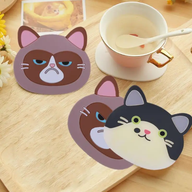 1Pc Cartoon Cat Coasters Silicone Placemat Cushion Mug Tableware Cup Tea Cup Pad Bottle Mat Creative Thicker Printing Table Mats
1Pc Cartoon Cat Coasters Silicone Placemat Cushion Mug Tableware Cup Tea Cup Pad Bottle Mat Creative Thicker Printing Table Mats