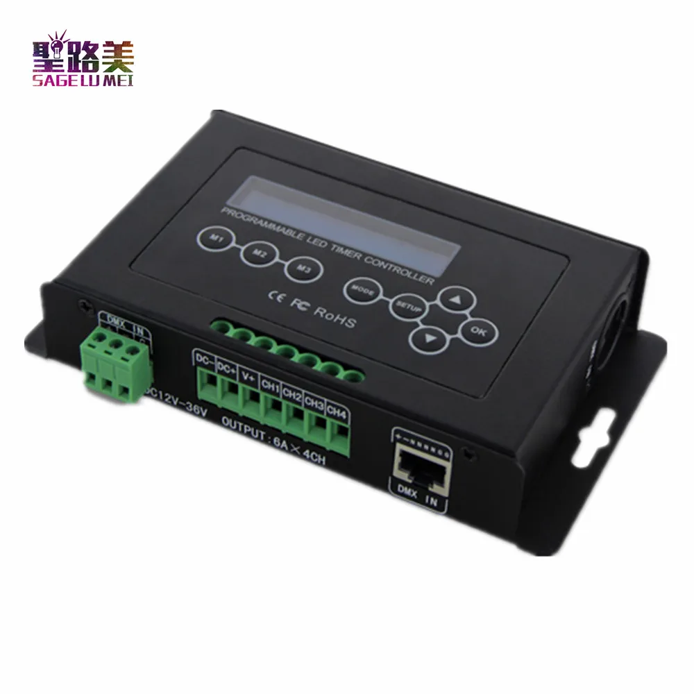 BC-322-6A DC12V-36V DMX 512 программируемый таймер светодиодный диммер аквариумный