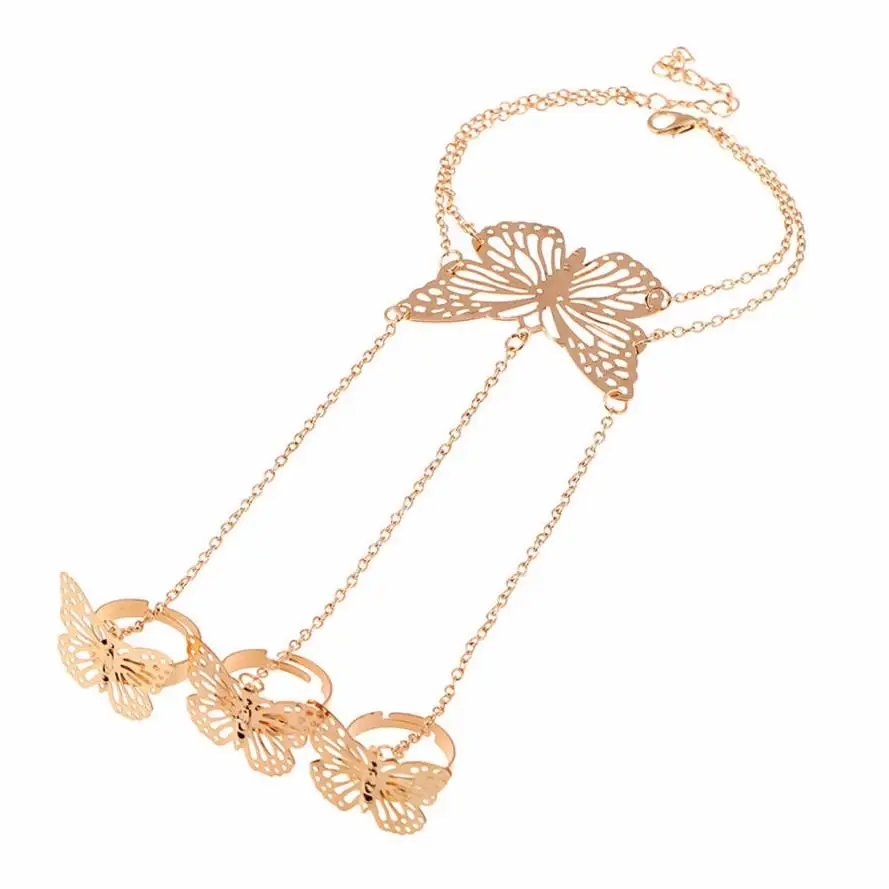 2018 The Very Fashionable Simple Hollow Butterfly Pattern Bangle Bracelet With Finger Bracelet Chain Chic Style Party Bracelet
2018 The Very Fashionable Simple Hollow Butterfly Pattern Bangle Bracelet With Finger Bracelet Chain Chic Style Party Bracelet