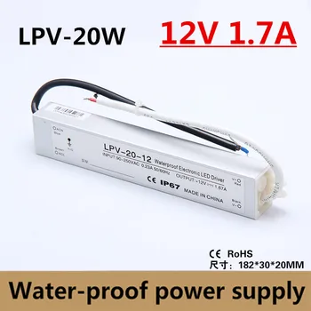 DC 12V 20W IP67 Waterproof Electronic LED Driver Outdoor Lighting Equipment Dedicated Power Supply constant voltage LPV-20-12
DC 12V 20W IP67 Waterproof Electronic LED Driver Outdoor Lighting Equipment Dedicated Power Supply constant voltage LPV-20-12