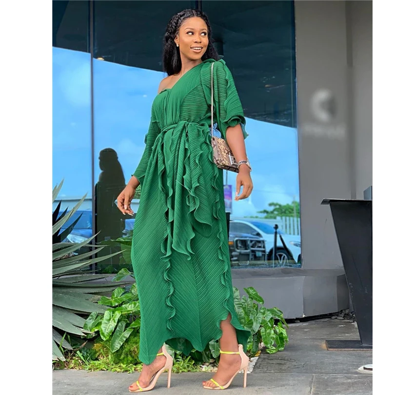length152 cm New style classic African women's Dress Dashiki fashion Ruffled flounce loose v-neck mid-sleeve dress free size
length152 cm New style classic African women's Dress Dashiki fashion Ruffled flounce loose v-neck mid-sleeve dress free size