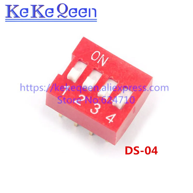 100PCS NEW DS-04P Direct dial 4 bit 8pins code switch DIP switch Red color DS04P DS-4P 2.54MM Coding ON/OFF Switch
100PCS NEW DS-04P Direct dial 4 bit 8pins code switch DIP switch Red color DS04P DS-4P 2.54MM Coding ON/OFF Switch