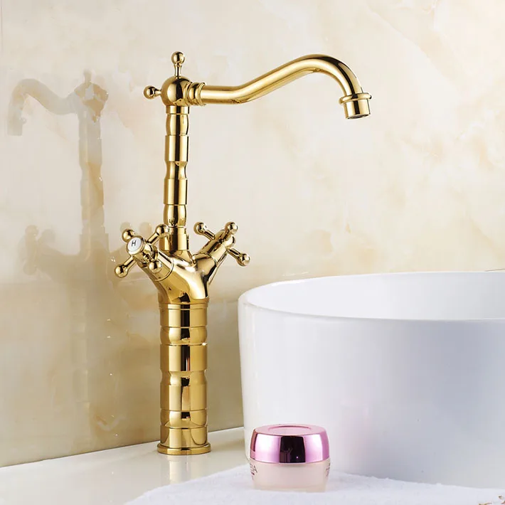 Luxury washbasin faucet hot and cold taps all copper dual handle single hole mixer gold
Luxury washbasin faucet hot and cold taps all copper dual handle single hole mixer gold