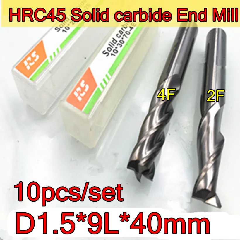 1 5*9l * D1.5 40 мм 10 шт./компл. petiole 5 длина обработки 9 2F 3F 4F HRC45 твердосплавная Концевая