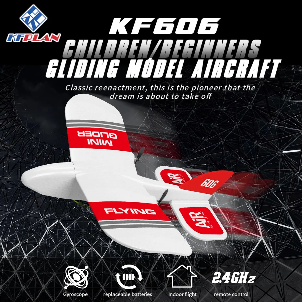 

KFPLAN KF606 RC Airplane Flying Aircraft 2.4Ghz 2CH EPP Mini Indoor Glider Toy Built-in Gyro RTF Foam Plane Toys Kids Gifts