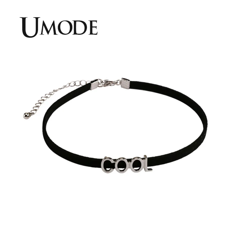 UMODE Fashion Choker Necklace for Women Trendy Letter "COOL" Design Jewelry New 2018 Velvet Belt with Chain Bijoux Femme AUN0297
UMODE Fashion Choker Necklace for Women Trendy Letter "COOL" Design Jewelry New 2018 Velvet Belt with Chain Bijoux Femme AUN0297