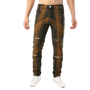 2020 Male Trousers Fashion Trend Hiphop Jeans Men Casual Elasticity Slim Jeans Yellow Stripes Hole Men Jeans Pants
2020 Male Trousers Fashion Trend Hiphop Jeans Men Casual Elasticity Slim Jeans Yellow Stripes Hole Men Jeans Pants