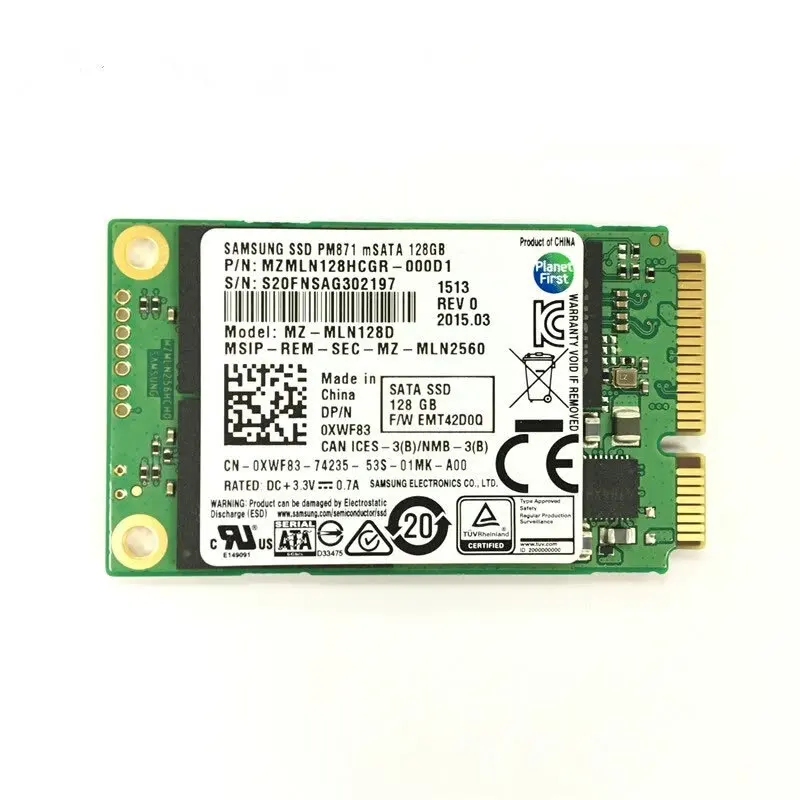 Samsung PM871 MSATA 128G Internal Solid State Drive High Speed (510MB/s Read; 480MB/s Write)