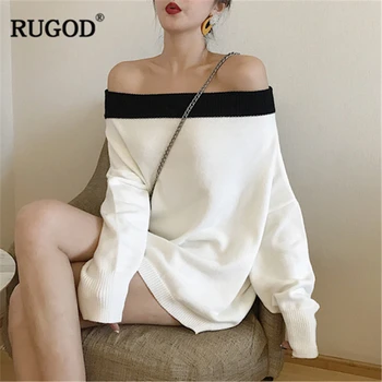 RUGOD New Fashion Female Solid Sweater 2018 Autumn Winter Casual Slash Neck Knitted Long Sleeve Pullovers For Women Sueter Mujer
RUGOD New Fashion Female Solid Sweater 2018 Autumn Winter Casual Slash Neck Knitted Long Sleeve Pullovers For Women Sueter Mujer