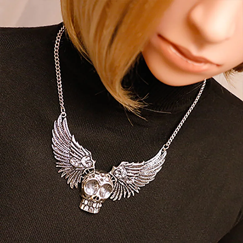 Brightly Punk Style Skull Wings Statement Necklaces Link Chain Collar Necklaces for Women/Men Halloween Party Jewelry DropShip
Brightly Punk Style Skull Wings Statement Necklaces Link Chain Collar Necklaces for Women/Men Halloween Party Jewelry DropShip