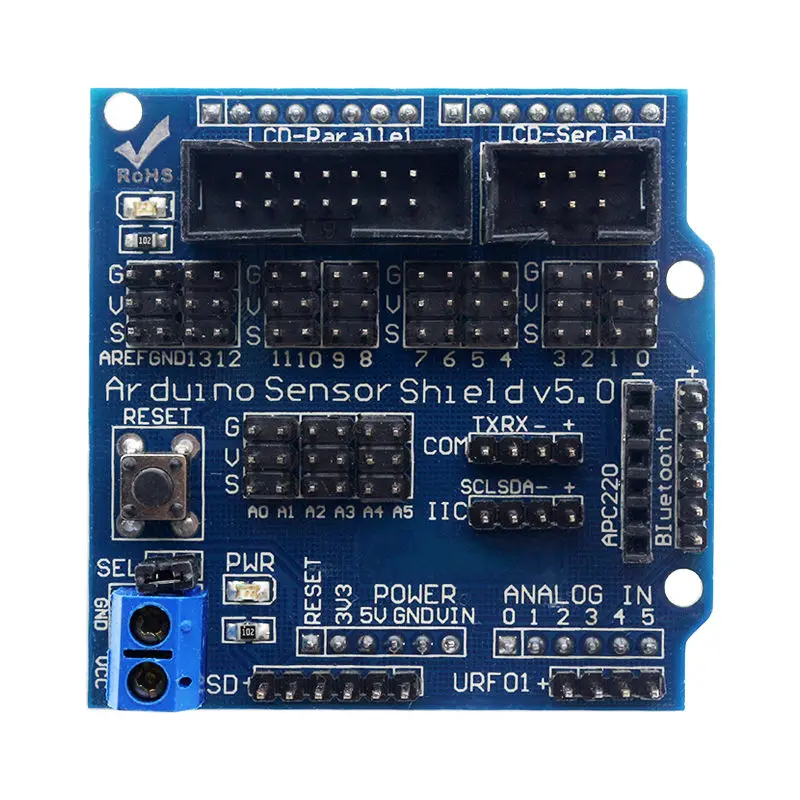 Glyduino Sensor Shield V5.0 Sensor Expansion Board for Arduino Electronic Building Blocks of Robot Parts
Glyduino Sensor Shield V5.0 Sensor Expansion Board for Arduino Electronic Building Blocks of Robot Parts