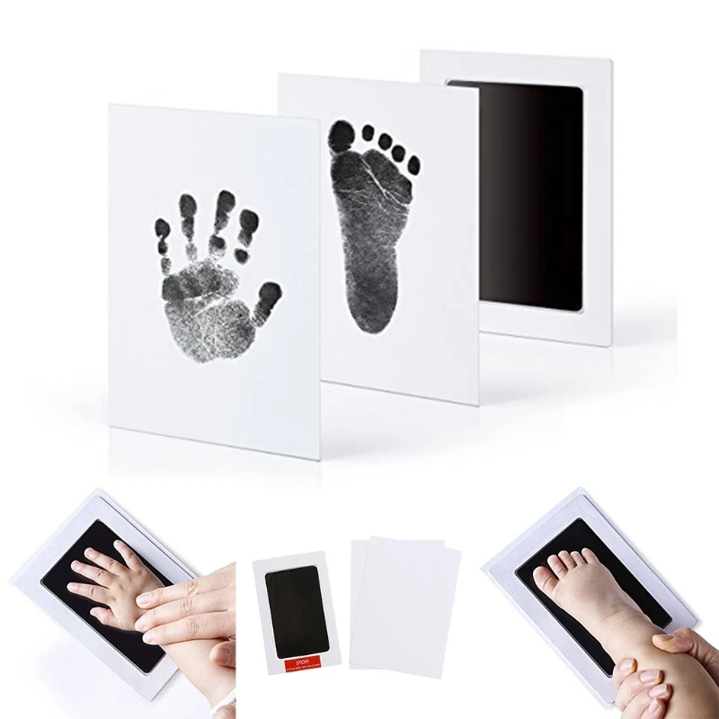 Для новорожденных Handprint след фото рамки комплект нетоксичный чистый сенсорный