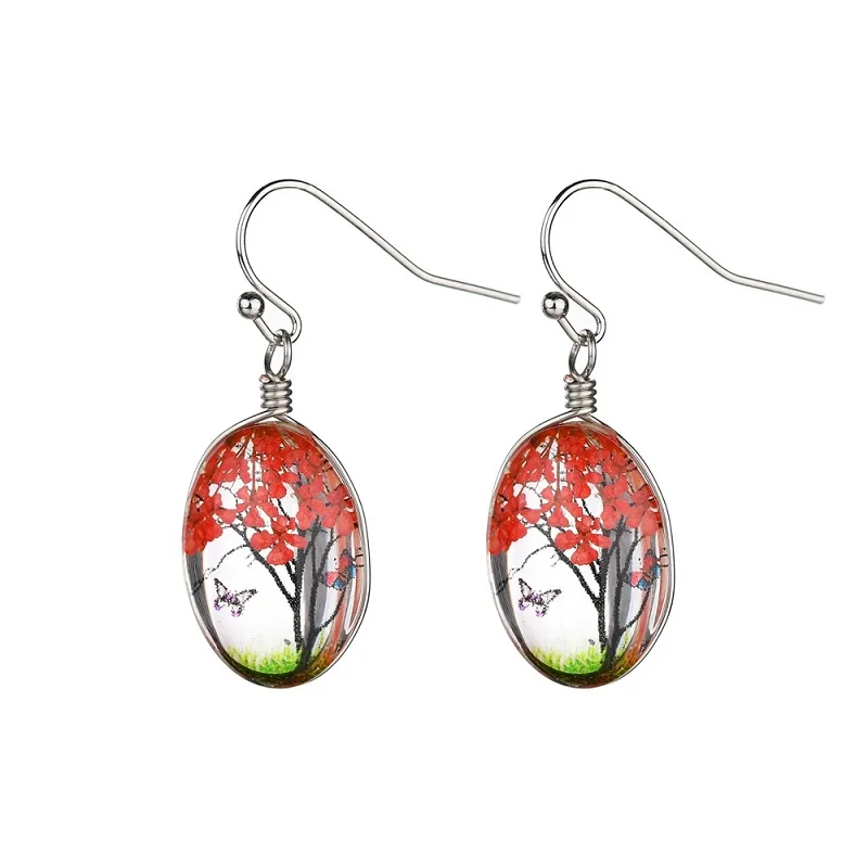 Multi-color Natural Dried Flower Earrings for Women Fashion Jewelry Tree of Life Glass Ball Metal Dangle Earrings for Girl
Multi-color Natural Dried Flower Earrings for Women Fashion Jewelry Tree of Life Glass Ball Metal Dangle Earrings for Girl