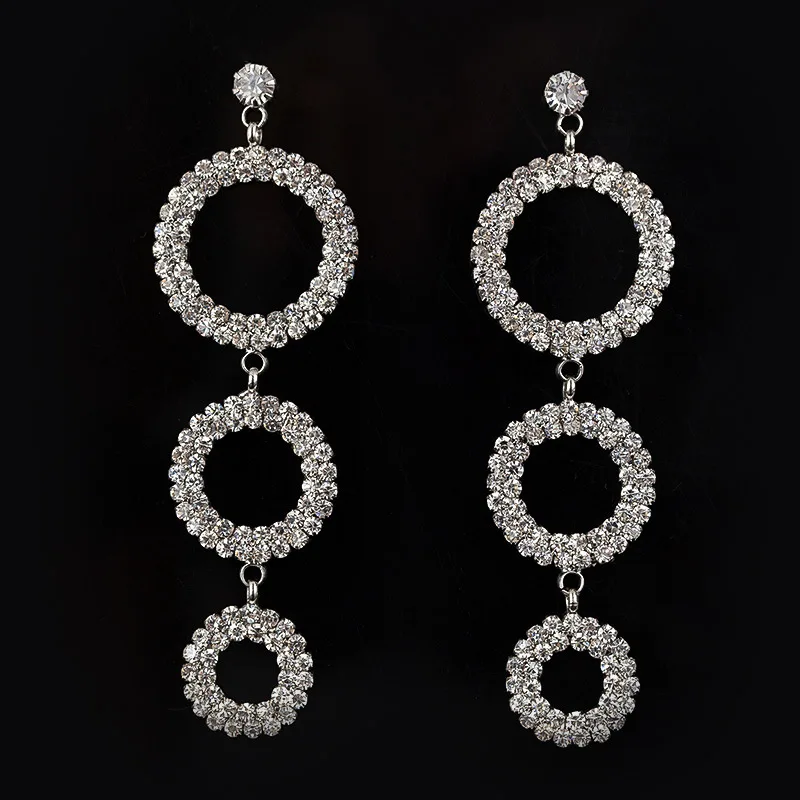 Luxury Female Crystal Big Round Drop Earrings Large Silver Rhinestone Earrings Boho Long Dangle Wedding Earrings For Women
Luxury Female Crystal Big Round Drop Earrings Large Silver Rhinestone Earrings Boho Long Dangle Wedding Earrings For Women